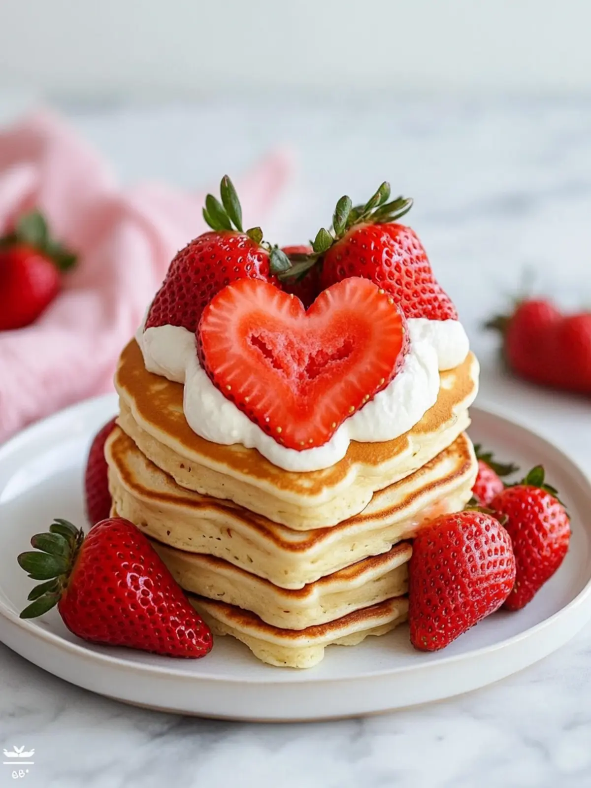 Heart-Shaped Strawberry Pancake Stack for a Sweet Morning Surprise 4 Heart-Shaped Strawberry Pancake Stack