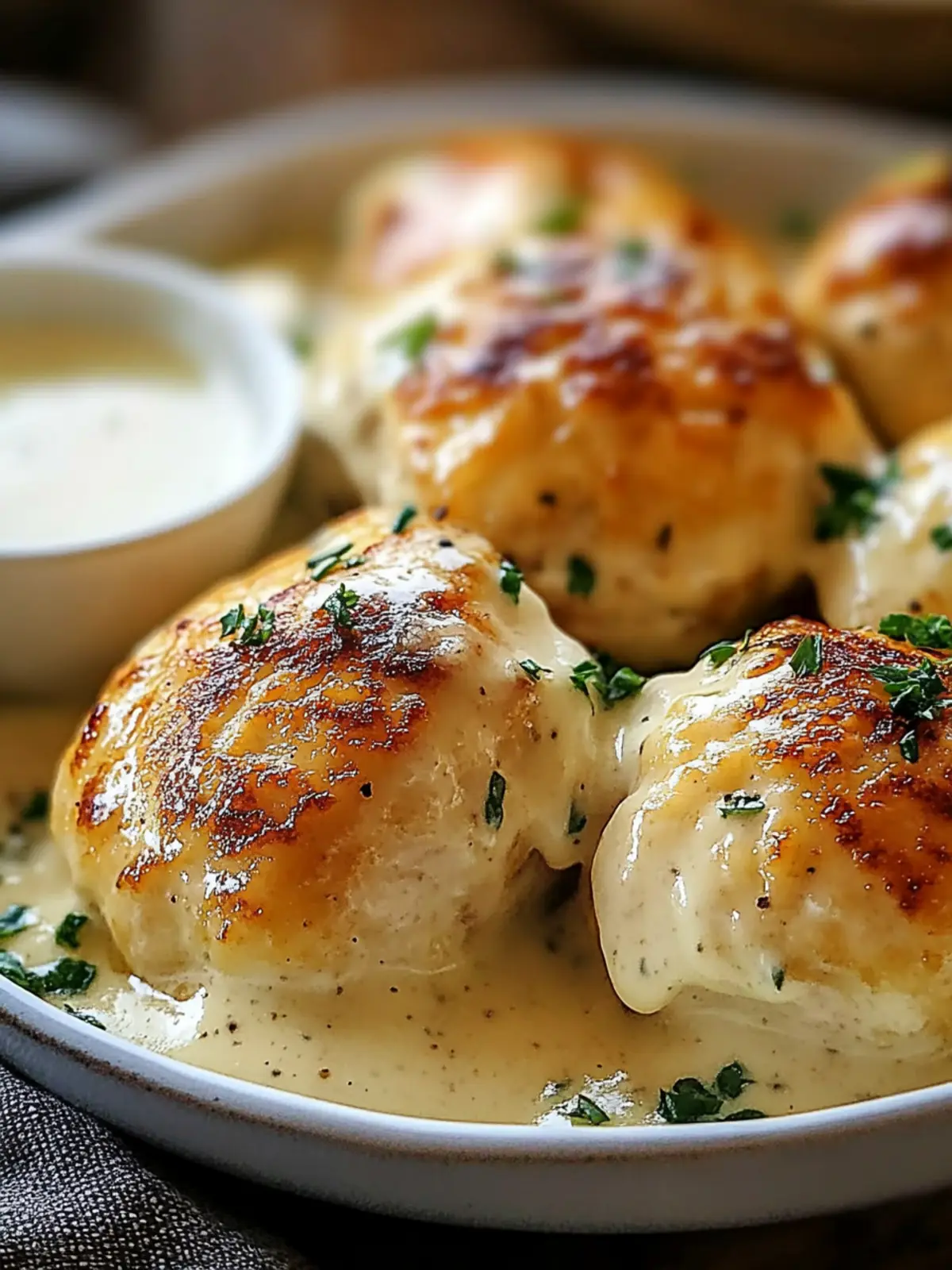 Delicious Chicken Pillows with Creamy Parmesan Sauce Magic 2 Chicken Pillows with Creamy Parmesan Sauce