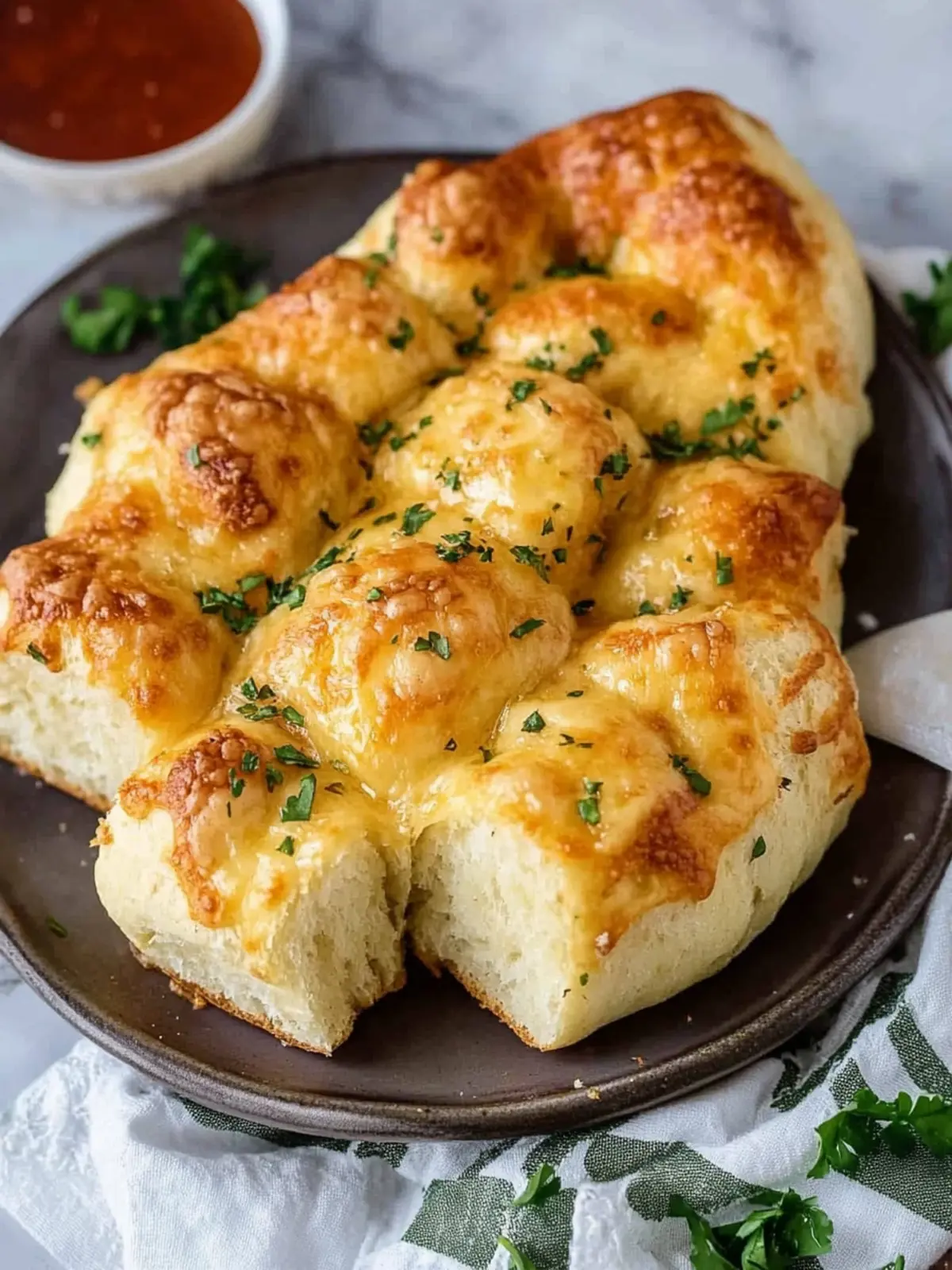 Savor Cheesy Pull-Apart Bread with Garlic and Herbs Today 3 Cheesy Pull-Apart Bread