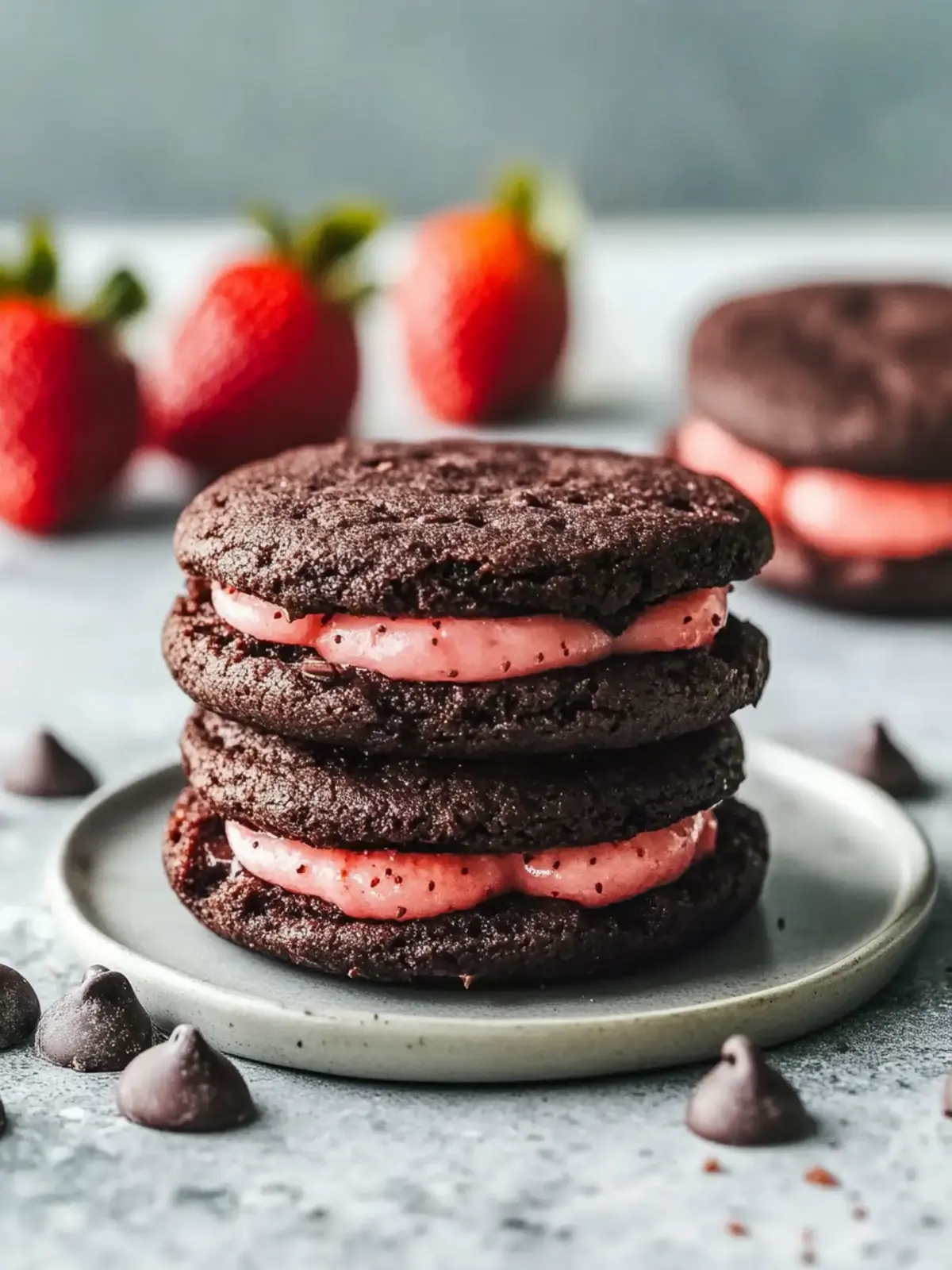 Decadent Chocolate Strawberry Sandwich Cookies You’ll Love 4 Chocolate Strawberry Sandwich Cookies