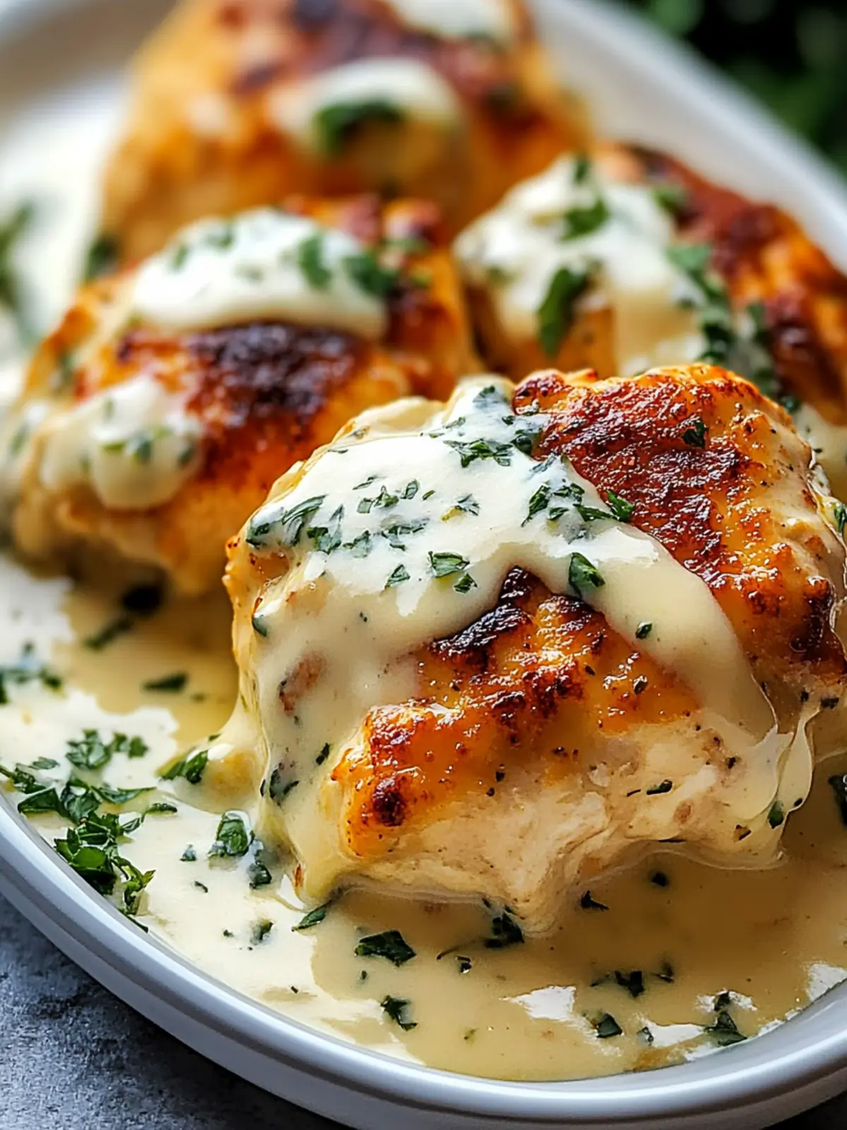 Delicious Chicken Pillows with Creamy Parmesan Sauce Magic 3 Chicken Pillows with Creamy Parmesan Sauce