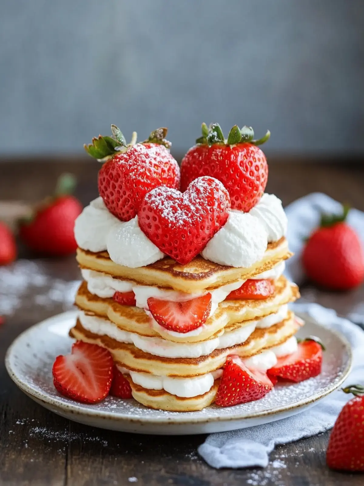 Heart-Shaped Strawberry Pancake Stack for a Sweet Morning Surprise 5 Heart-Shaped Strawberry Pancake Stack