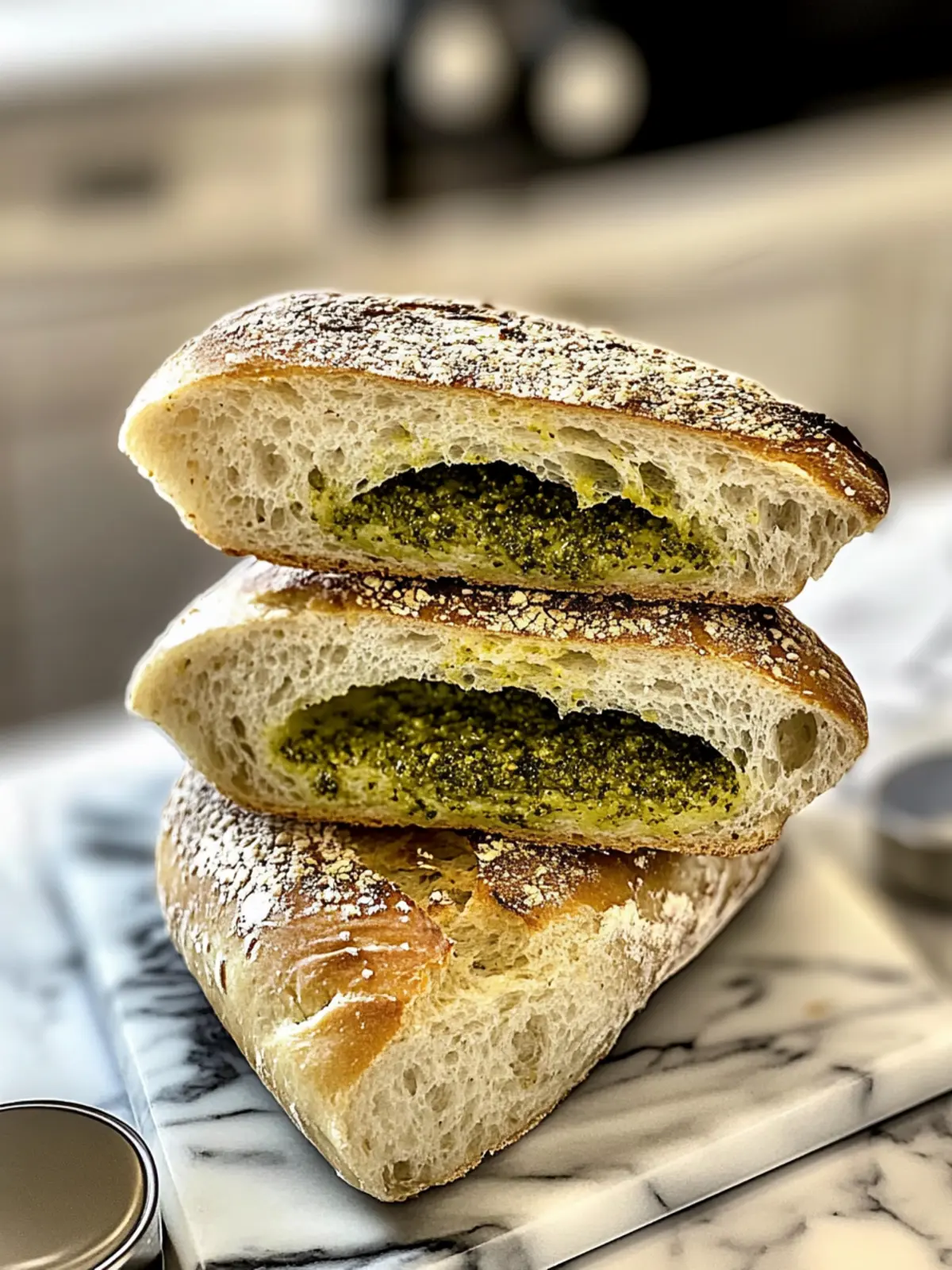 Pesto Drizzle on Sourdough Sandwich Bread: Irresistibly Fresh 3 sourdough sandwich bread with Pesto Drizzle