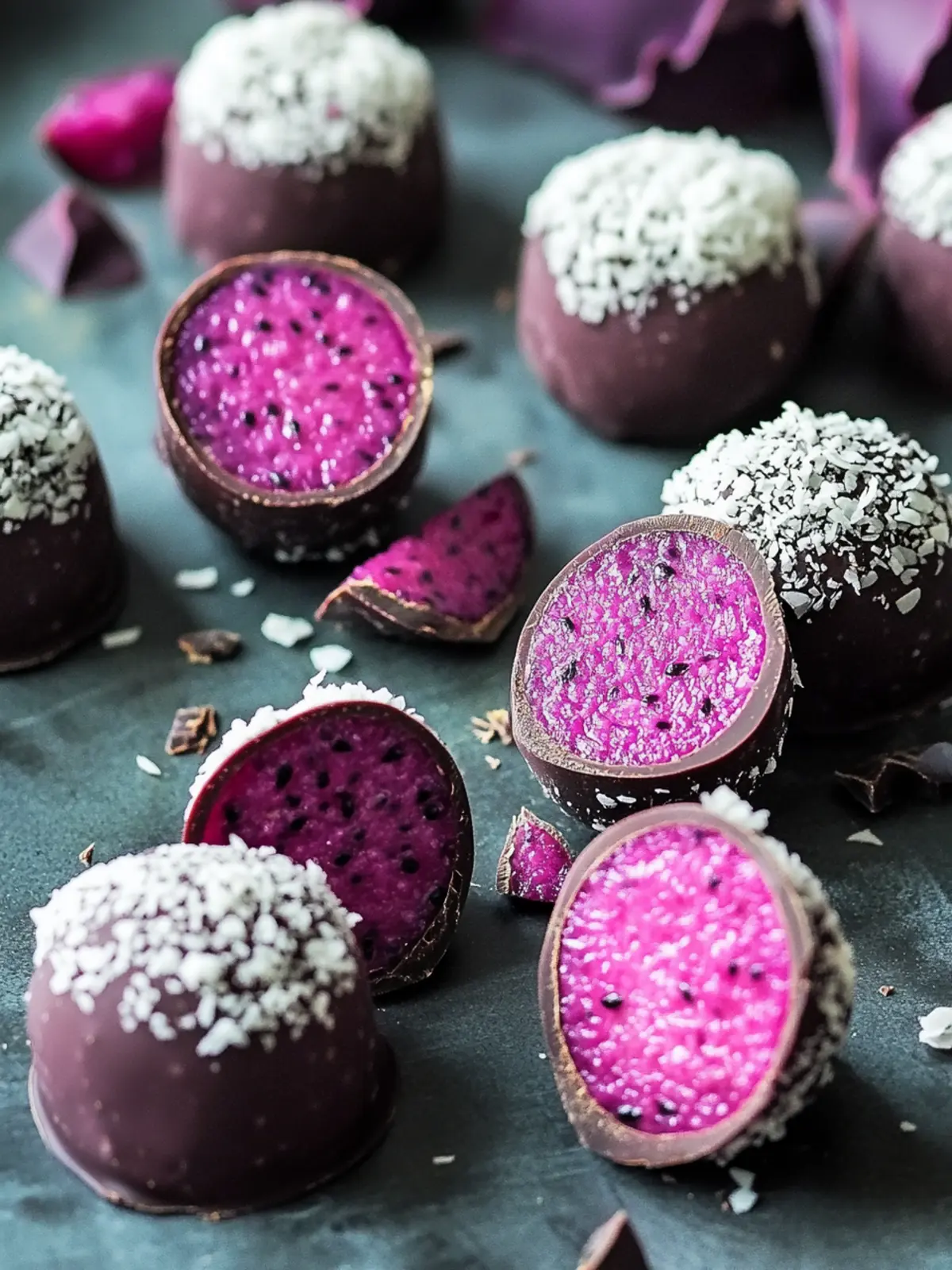 Dark Chocolate Dragon Fruit Coconut Treats You’ll Crave 2 Dark Chocolate Dragon Fruit Coconut Treats