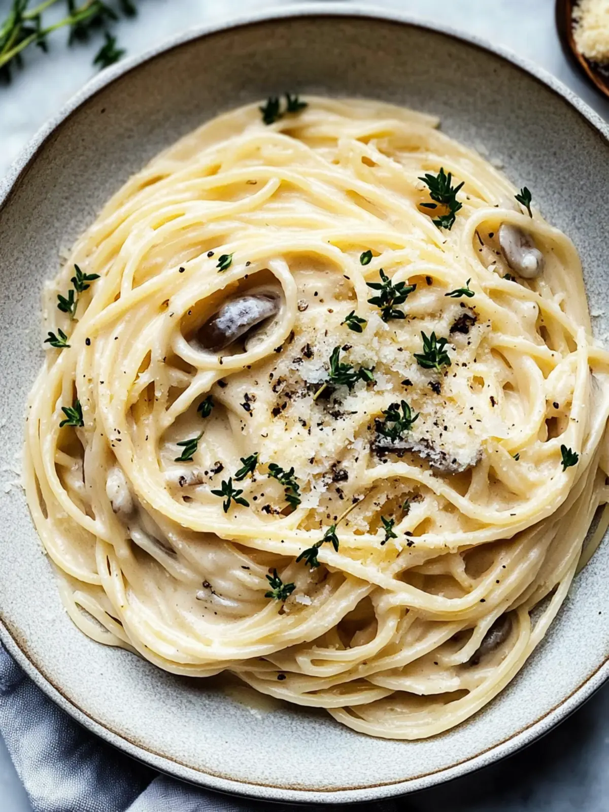 Delicious Spaghetti with Creamy Shallot Thyme Sauce to Savor 4 Spaghetti with Creamy Shallot Thyme Sauce