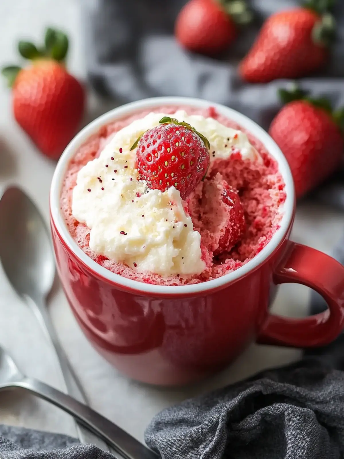 Delicious Strawberry Mug Cake in Just 4 Minutes Ready to Savor 2 Strawberry Mug Cake in Just 4 Minute