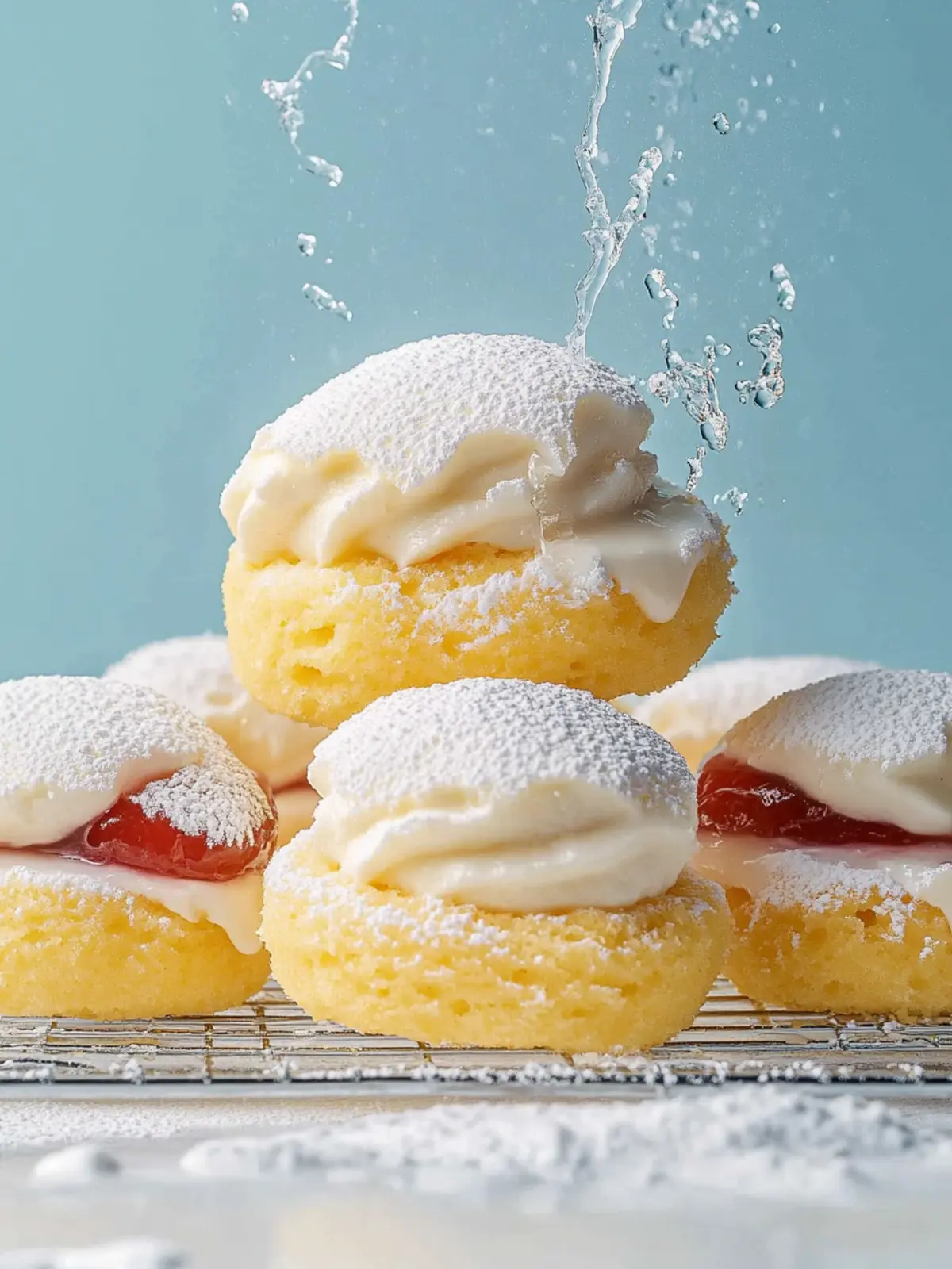 Delightful Sponge Kisses with Raspberry Jam and Cream Filling 2 Sponge Kisses