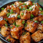 Sticky Teriyaki Chicken Cubes with Scallion Glaze Delight 7 Sticky Teriyaki Chicken Cubes with Scallion Glaze