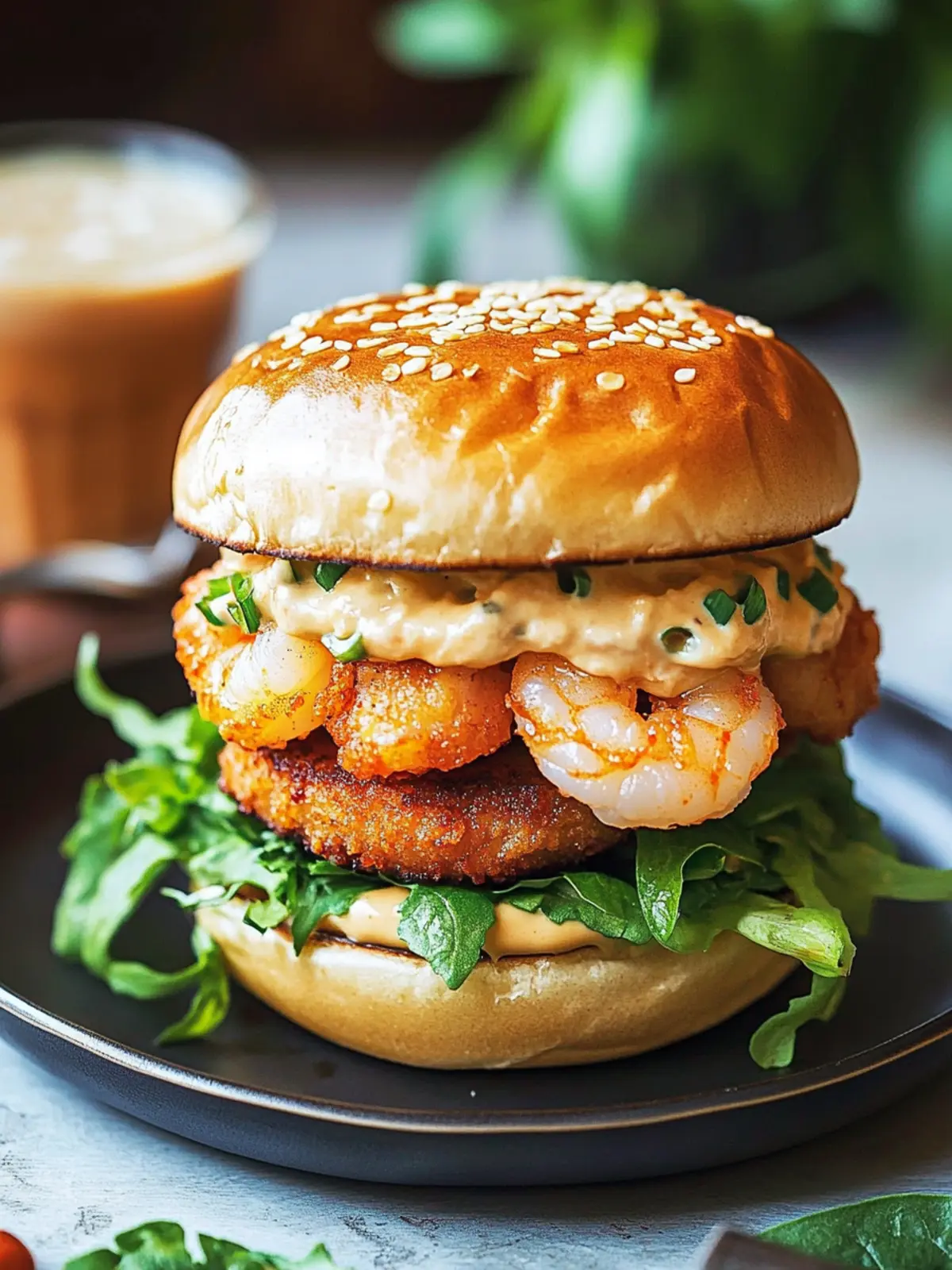 Korean-Style Shrimp Burger: Flavor-Packed Homemade Delight 2 Korean-Style Shrimp Burger