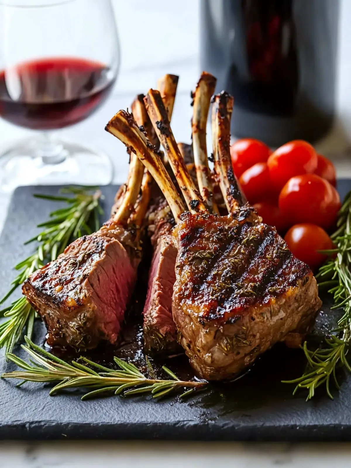 Cabernet Rosemary Grilled Rack of Lamb with Sweet Watermelon 2 Cabernet Rosemary Grilled Rack Of Lamb