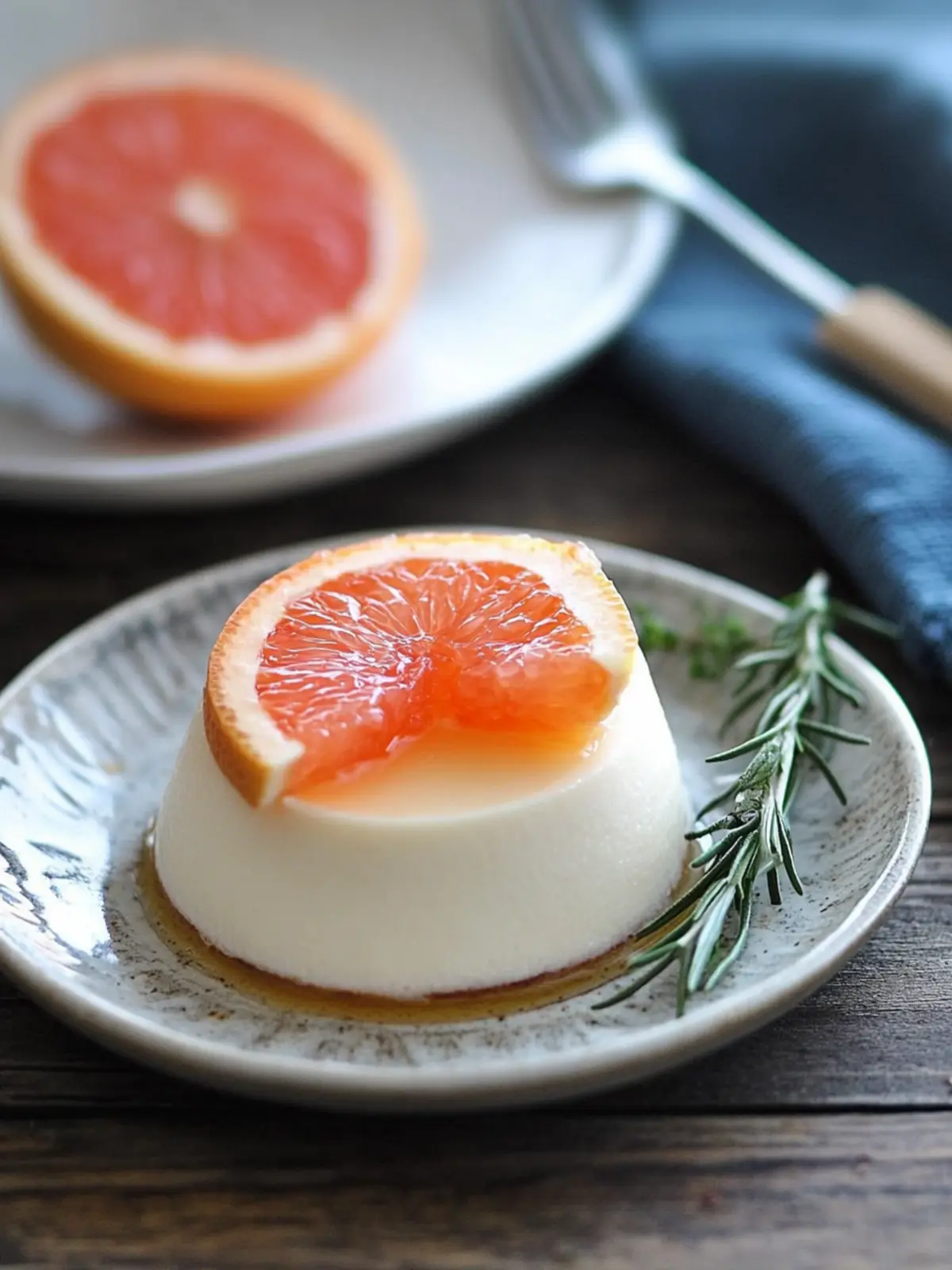 Rosemary Honey Panna Cotta with Grapefruit Jelly Delight 3 rosemary honey panna cotta with grapefruit jelly