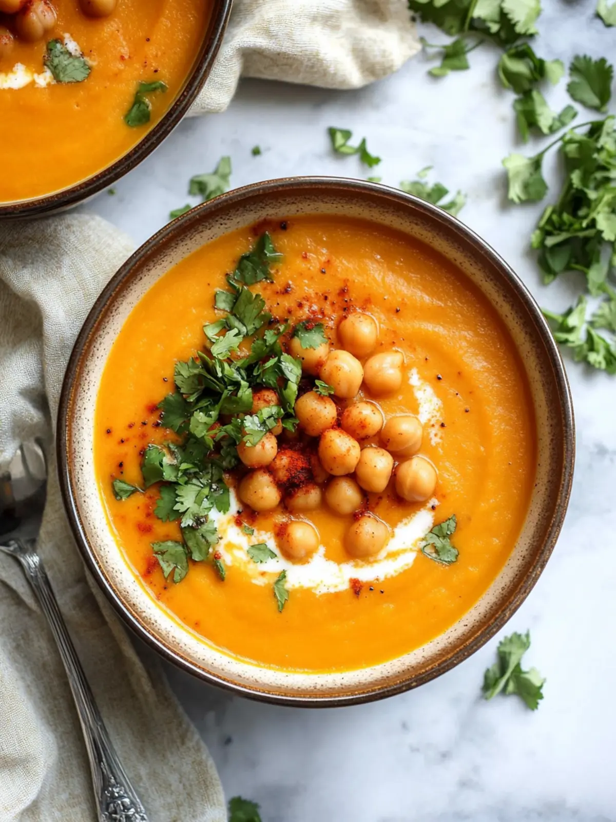 Savor this Moroccan Sweet Potato Soup with Chickpeas Delight 4 Moroccan Sweet Potato Soup with Chickpeas