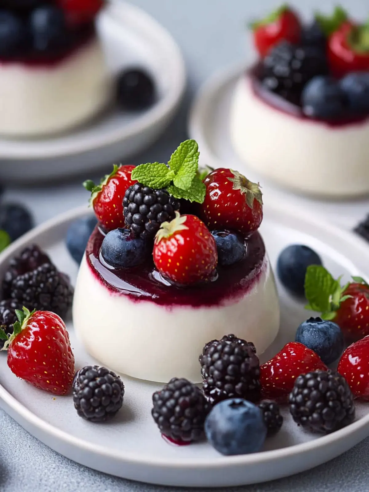 Indulge in Creamy Panna Cotta with Mixed Berry Compote 2 Panna Cotta with Mixed Berry Compote