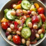Crisp Cucumber 2 Bean Salad with a Savory Salami Twist 9 Cucumber 2 Bean Salad