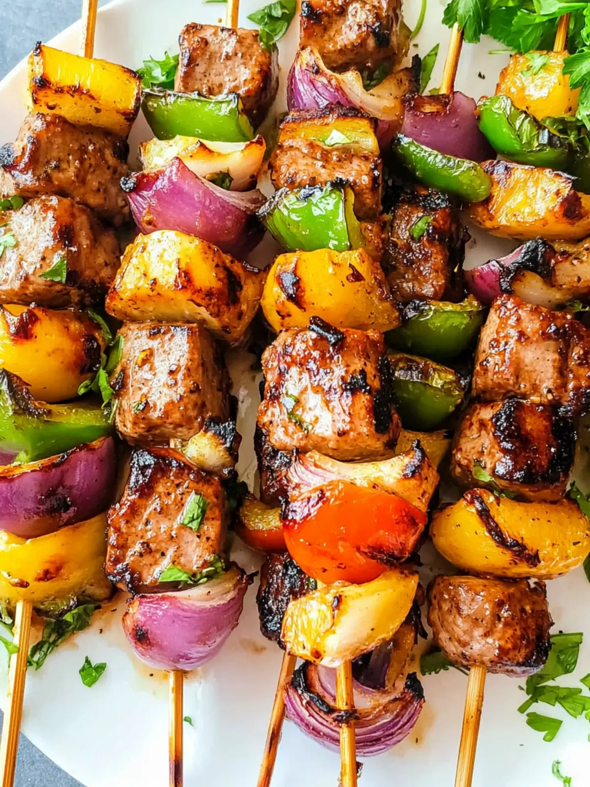 Savory Shish Kabobs with Sirloin and Pineapple Bliss 3 Shish Kabobs