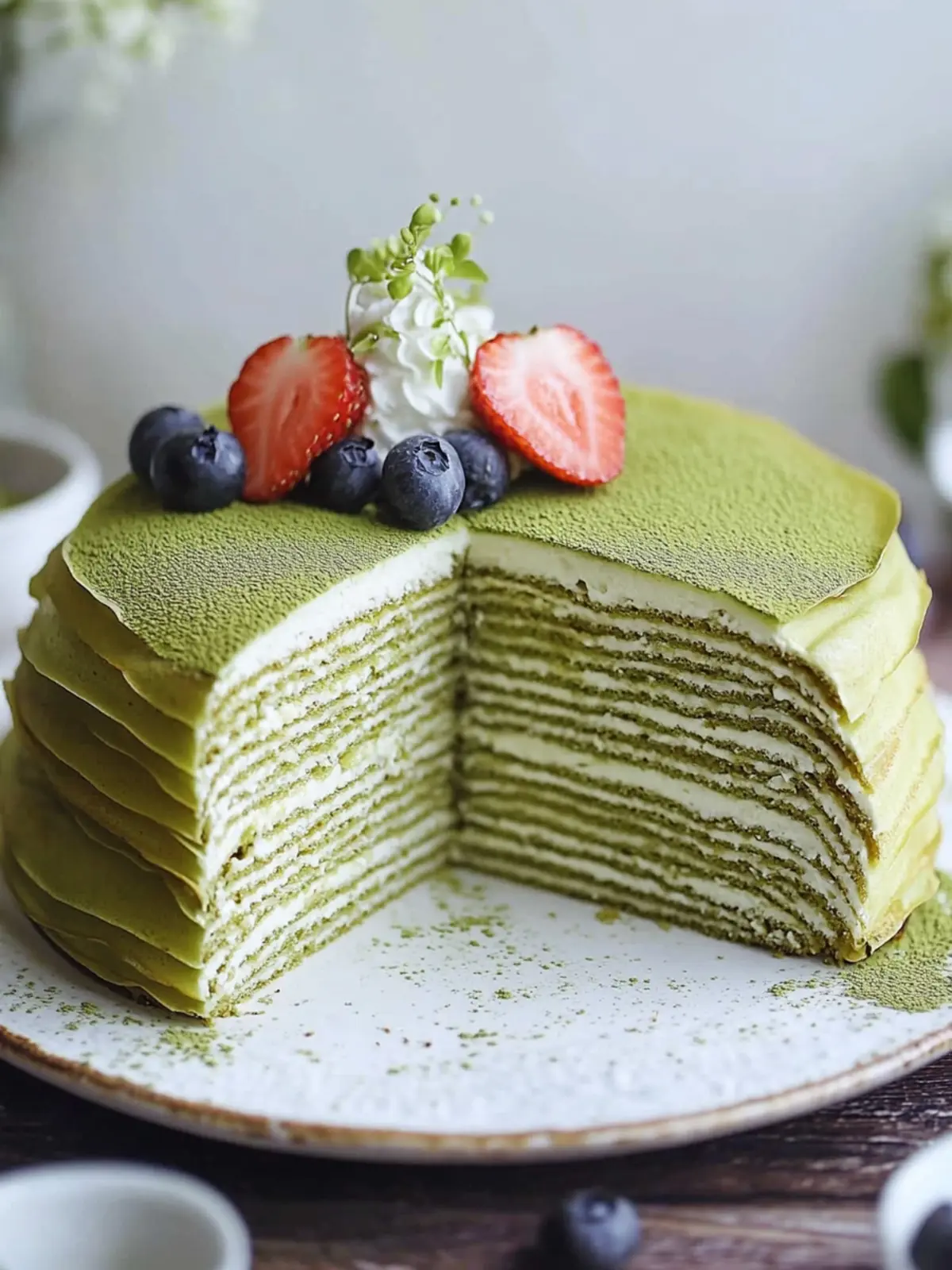 Delightful Japanese Matcha Green Tea Mille Crepe Cake Recipe 5 Japanese Matcha Green Tea Mille Crepe Cake
