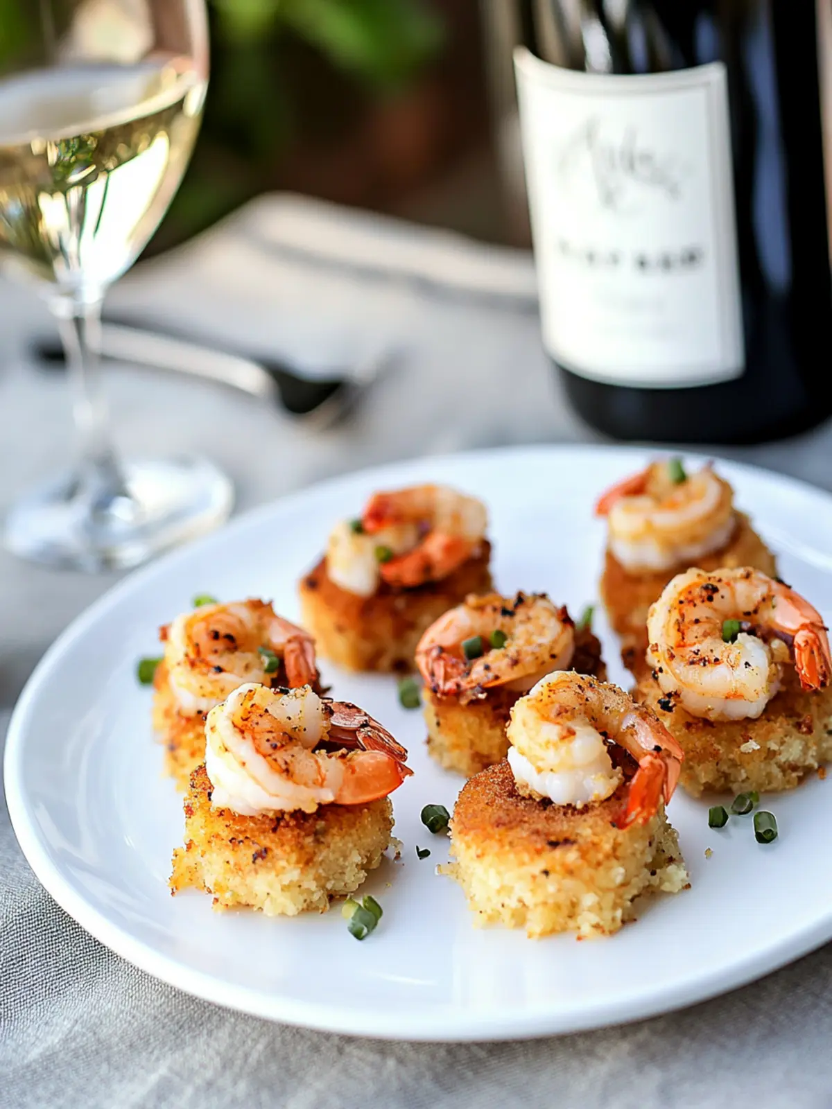 Savory Shrimp & Grit Cake Bites Perfect for Wine Pairing 4 Shrimp & Grit Cake Bites (+wine pairing)