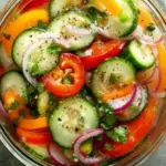 Zesty Pickled Cucumber, Onion, and Bell Pepper Salad Delight 8 Pickled Cucumber, Onion, and Bell Pepper Salad