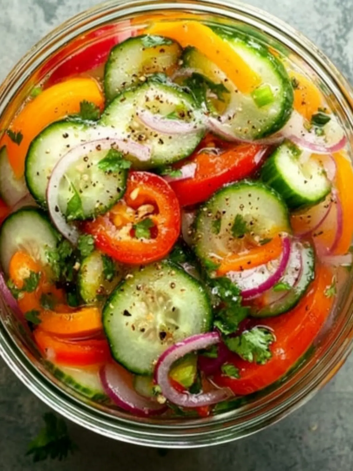 Zesty Pickled Cucumber, Onion, and Bell Pepper Salad Delight 5 Pickled Cucumber, Onion, and Bell Pepper Salad