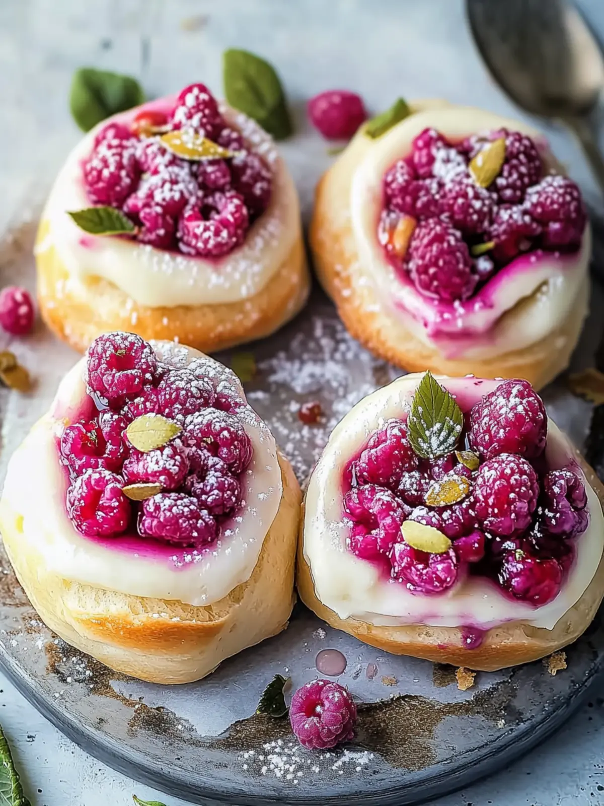 Raspberry and Rose Cheesecake Buns to Brighten Your Day 3 Raspberry and Rose Cheesecake Buns