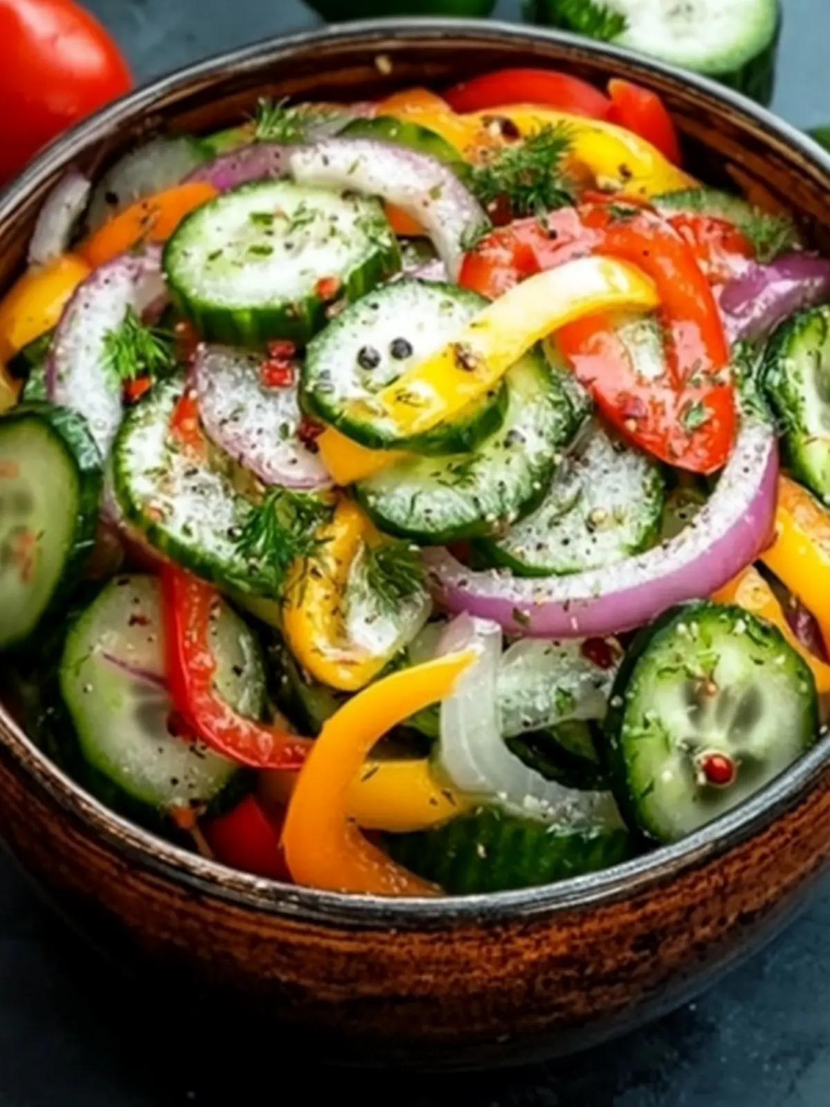 Zesty Pickled Cucumber, Onion, and Bell Pepper Salad Delight 4 Pickled Cucumber, Onion, and Bell Pepper Salad