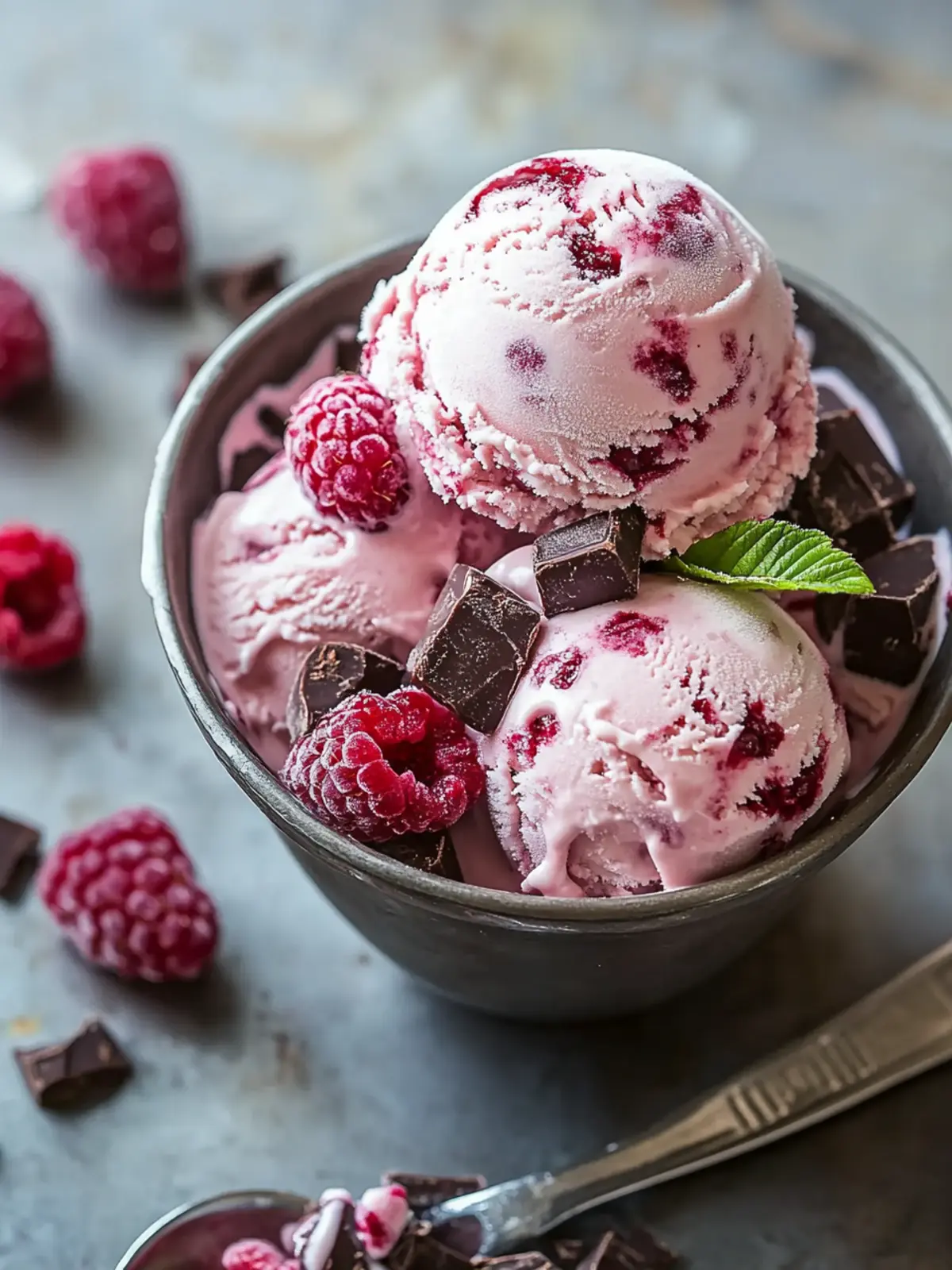 Indulge in Raspberry Chocolate Chunk Ice Cream Bliss 3 Raspberry Chocolate Chunk Ice Cream