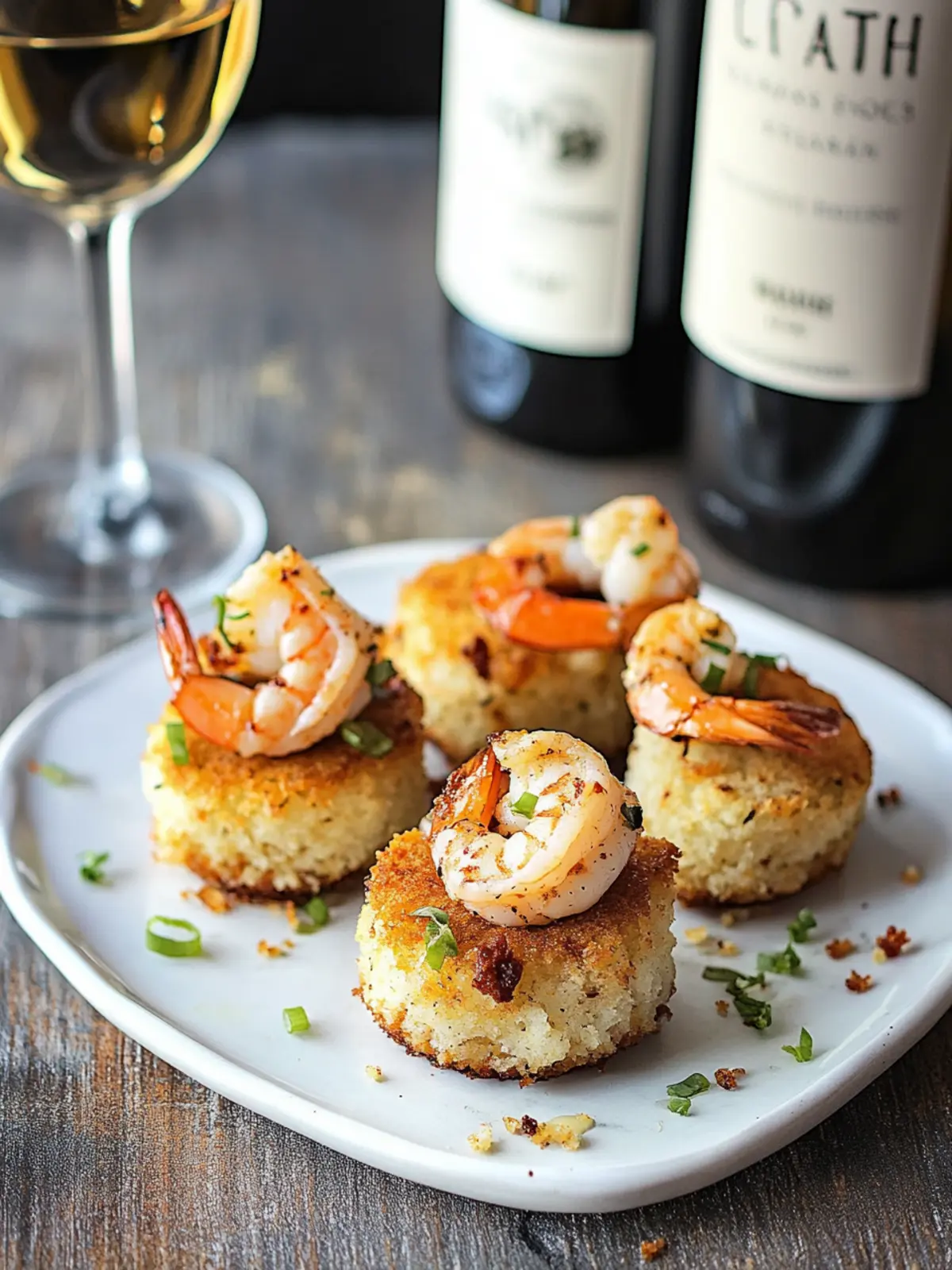 Savory Shrimp & Grit Cake Bites Perfect for Wine Pairing 5 Shrimp & Grit Cake Bites (+wine pairing)