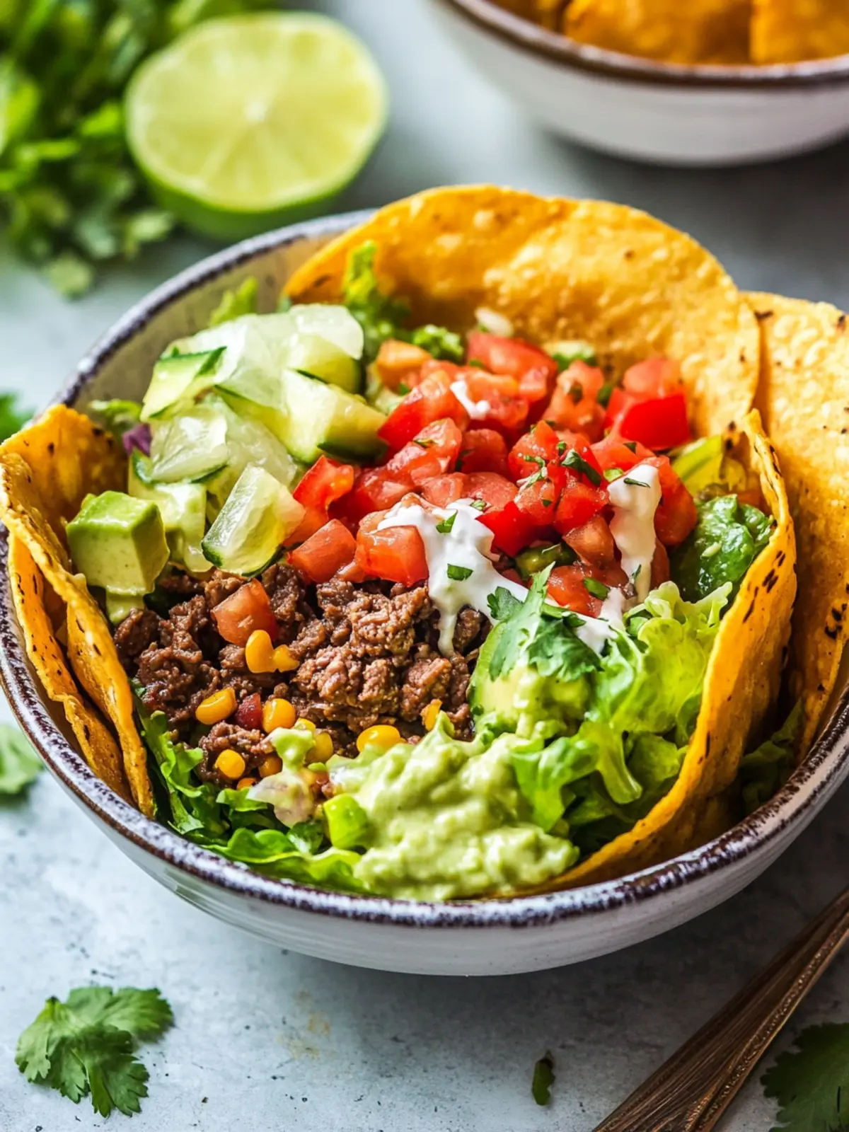 Beef Taco Salad Bowls: Your New Family Favorite Dinner! 5 Beef Taco Salad Bowls