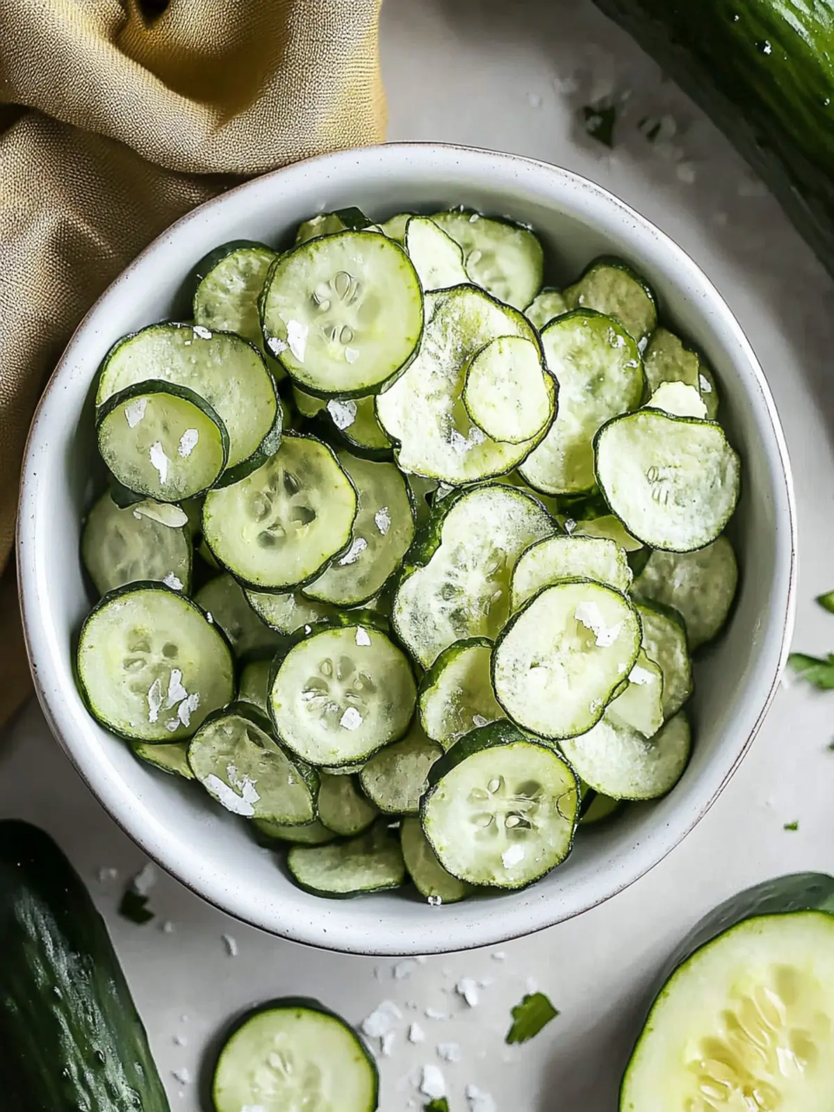 Baked Cucumber Chips with Salt & Vinegar Bliss at Home 3 Baked Cucumber Chips With Salt & Vinegar Flavor
