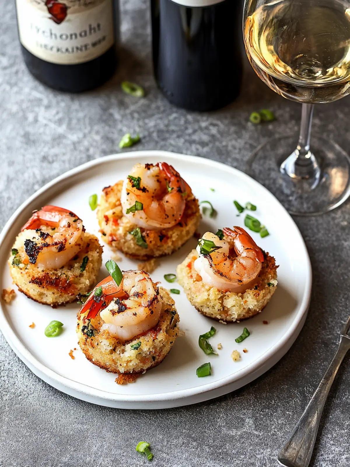 Savory Shrimp & Grit Cake Bites Perfect for Wine Pairing 2 Shrimp & Grit Cake Bites (+wine pairing)