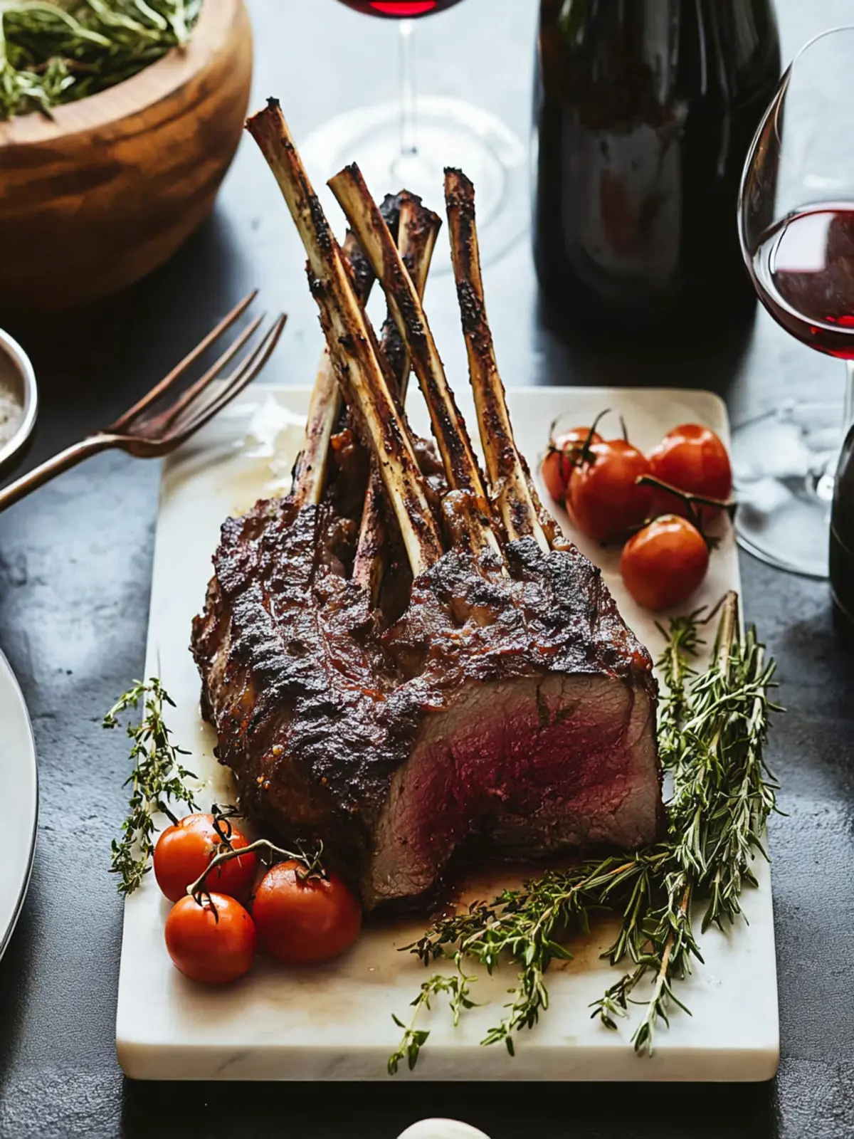 Cabernet Rosemary Grilled Rack of Lamb with Sweet Watermelon 4 Cabernet Rosemary Grilled Rack Of Lamb