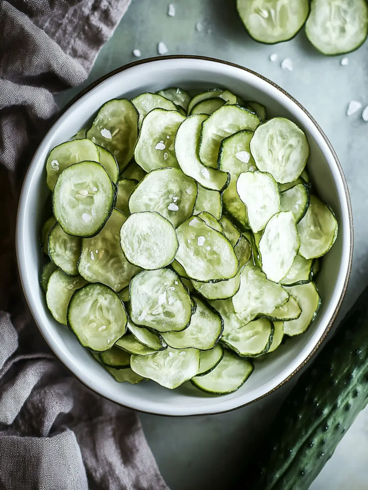 Baked Cucumber Chips with Salt & Vinegar Bliss at Home 4 Baked Cucumber Chips With Salt & Vinegar Flavor
