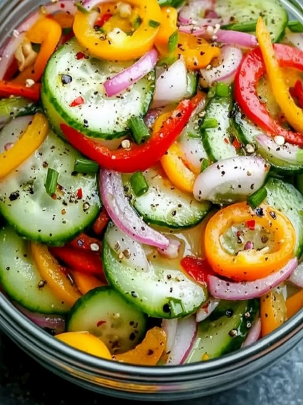 Tangy Pickled Cucumber, Onion, and Bell Pepper Salad Delight 2 Pickled Cucumber, Onion, and Bell Pepper Salad