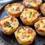 Delicious Mini Ham & Cheese Quiche with Caramelized Onions 6 Mini Ham & Cheese Quiche with Caramelized Onions