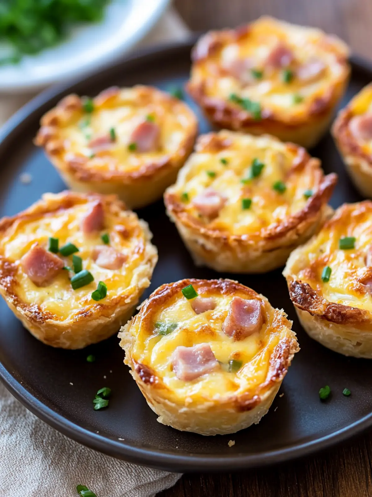 Delicious Mini Ham & Cheese Quiche with Caramelized Onions 5 Mini Ham & Cheese Quiche with Caramelized Onions