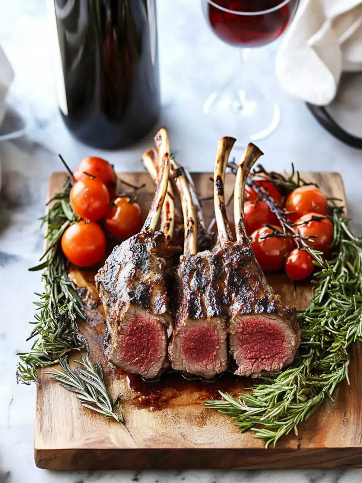 Cabernet Rosemary Grilled Rack of Lamb with Sweet Watermelon 5 Cabernet Rosemary Grilled Rack Of Lamb