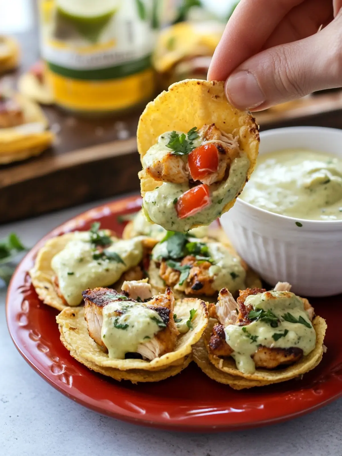 Zesty Verde Chicken Tostada Bites for Quick Dinners 2 Verde Chicken Tostada Bites