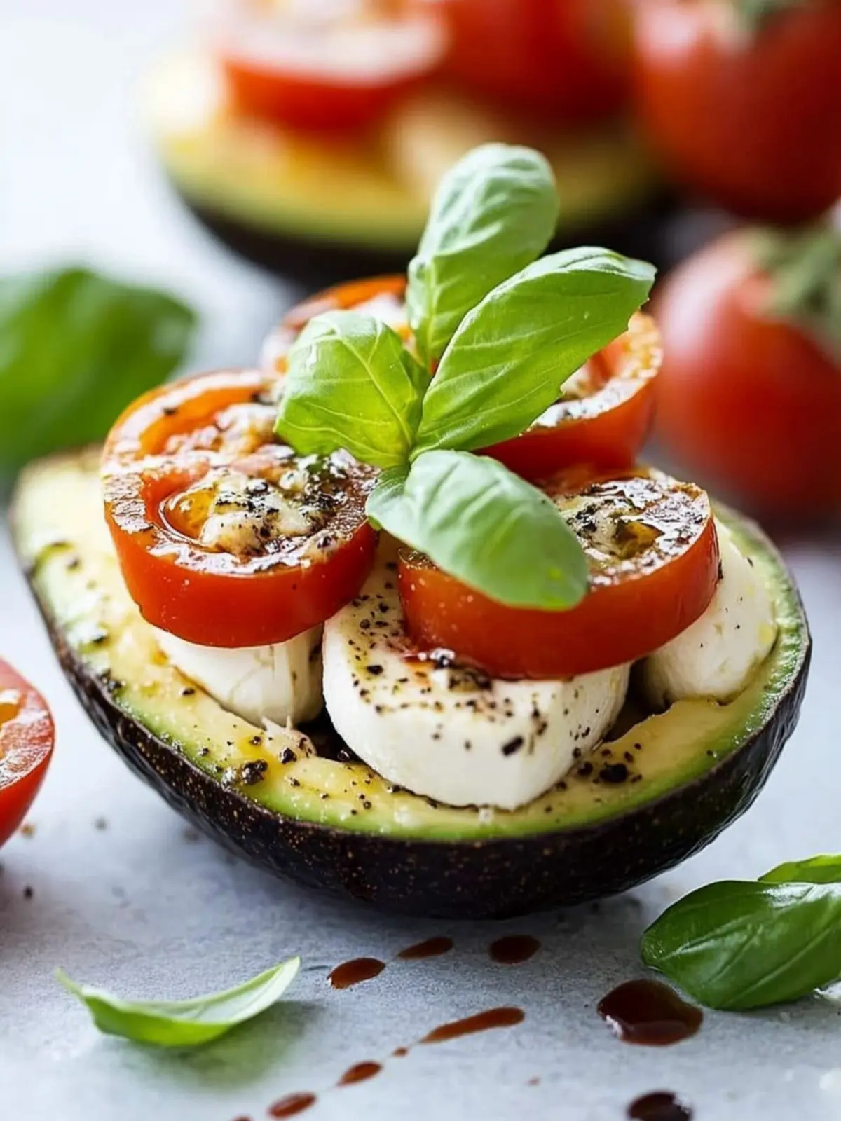 Irresistible Caprese Stuffed Avocado for a Fresh Flavor Boost 2 Caprese Stuffed Avocado