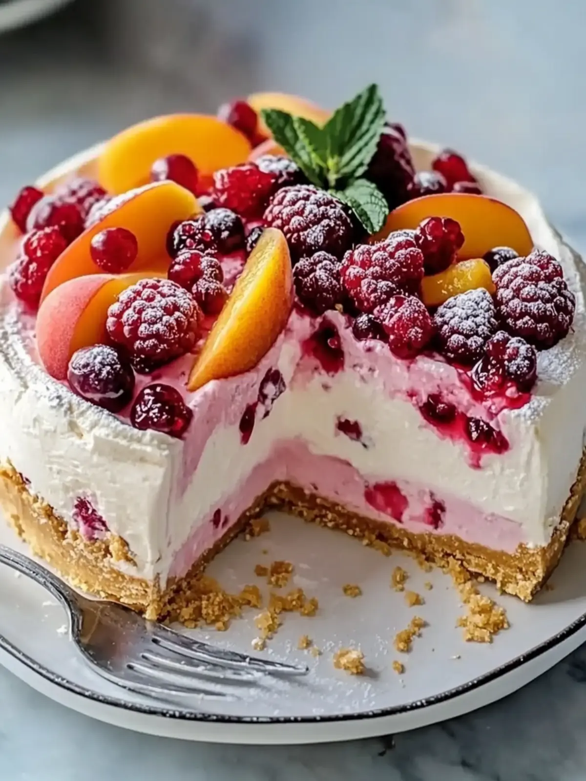 Delicious Summer Berry and Peach Cheesecake Awaits You 5 Summer Berry and Peach Cheesecake