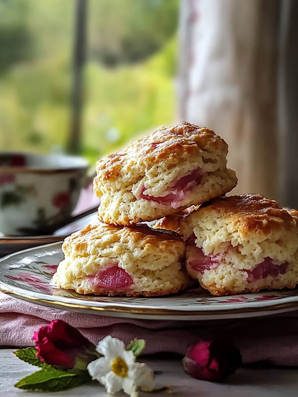 Delicious Roasted Rhubarb Scones for Sweet Mornings 4 Roasted Rhubarb Scones