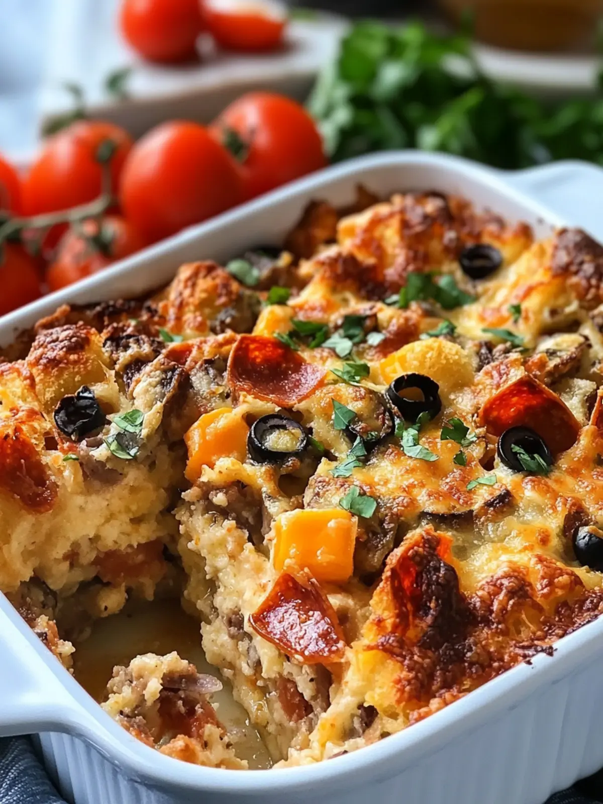 Savor Every Bite: Easy Pizza Strata Breakfast Casserole 4 Pizza Strata Breakfast Casserole