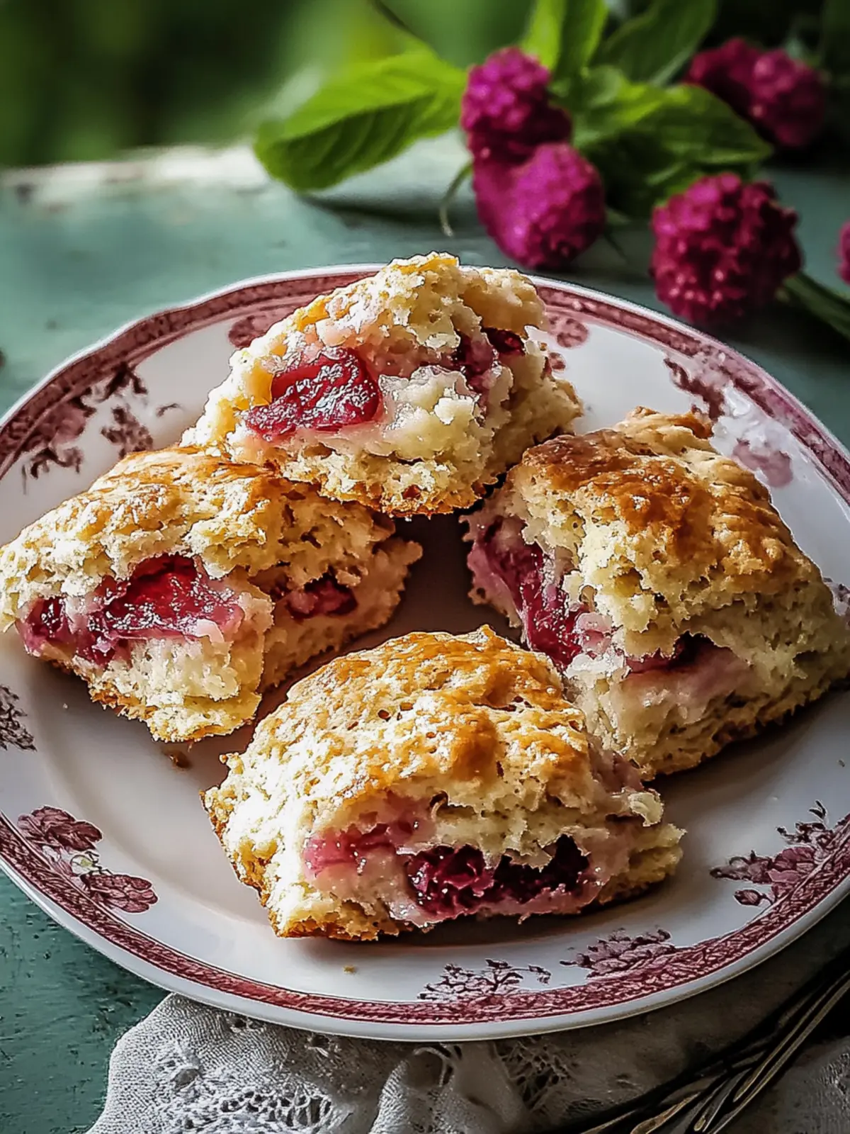 Delicious Roasted Rhubarb Scones for Sweet Mornings 2 Roasted Rhubarb Scones