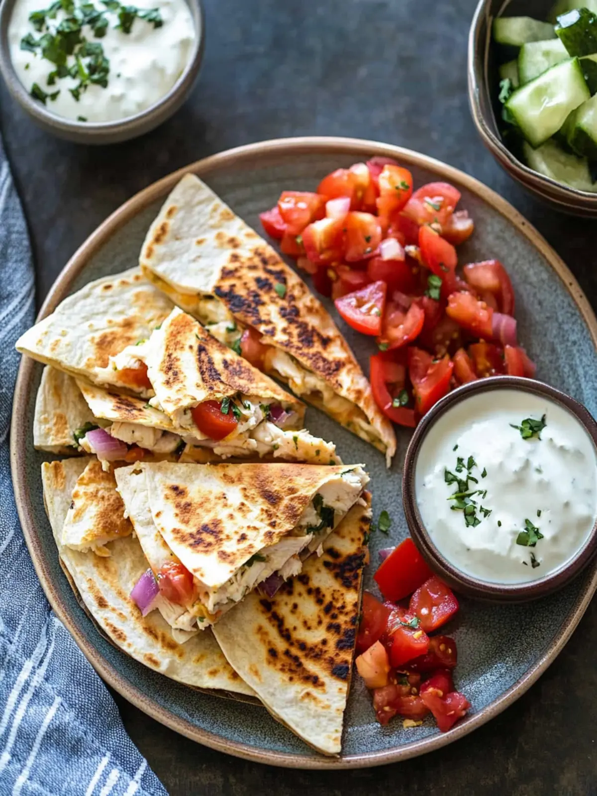 Savoring Greek Chicken Quesadillas: A Flavorful Twist at Home 4 Greek Chicken Quesadillas