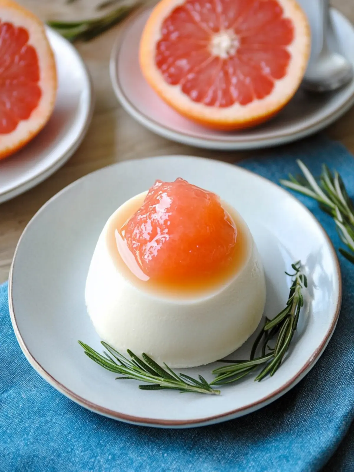 Rosemary Honey Panna Cotta with Grapefruit Jelly Delight 2 rosemary honey panna cotta with grapefruit jelly