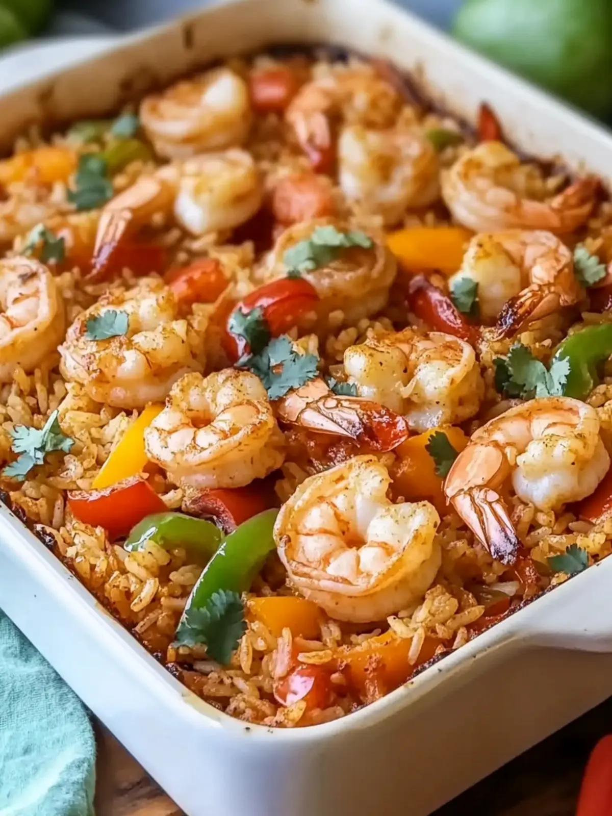 Zesty Shrimp Fajita Rice Bake: Quick Comfort Food Delight 3 Zesty Shrimp Fajita Rice Bake