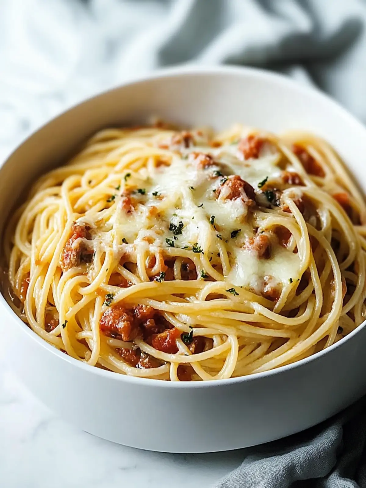 World's Best Spaghetti with Creamy Neufchâtel Delight 4 Worlds Best Spaghetti
