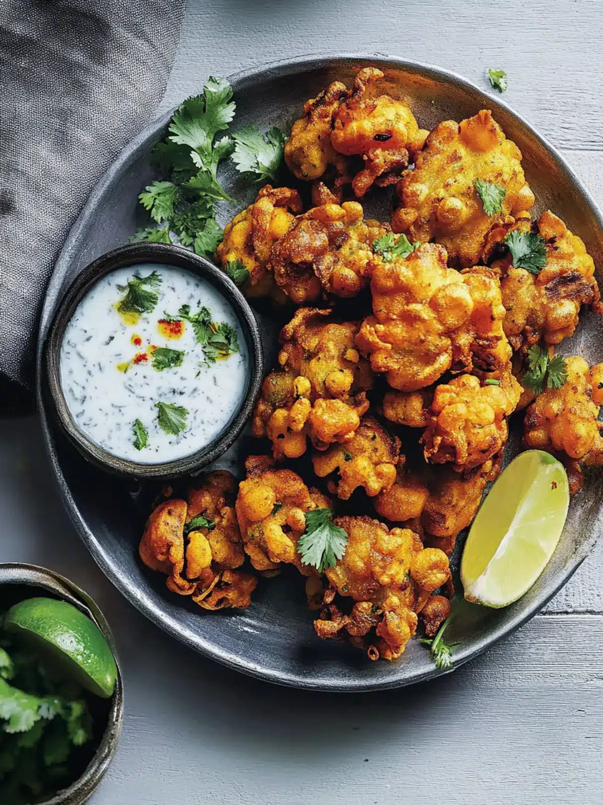 Irresistible Spiced Pakoras with Creamy Coconut Raita 4 Spiced Pakoras with Coconut Raita