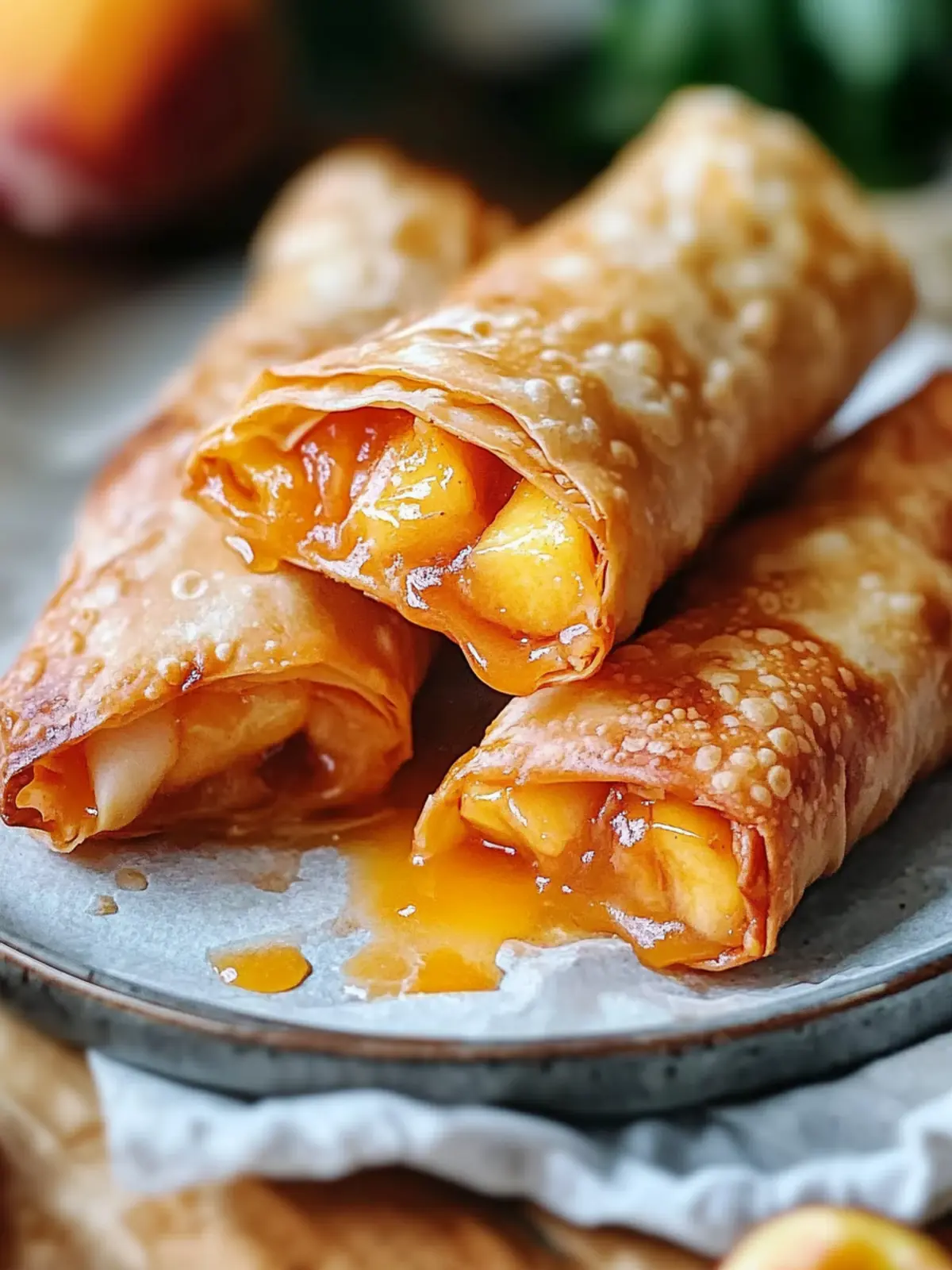 Delicious Peach Cobbler Egg Rolls You’ll Crave Every Summer 3 Peach Cobbler Egg Rolls