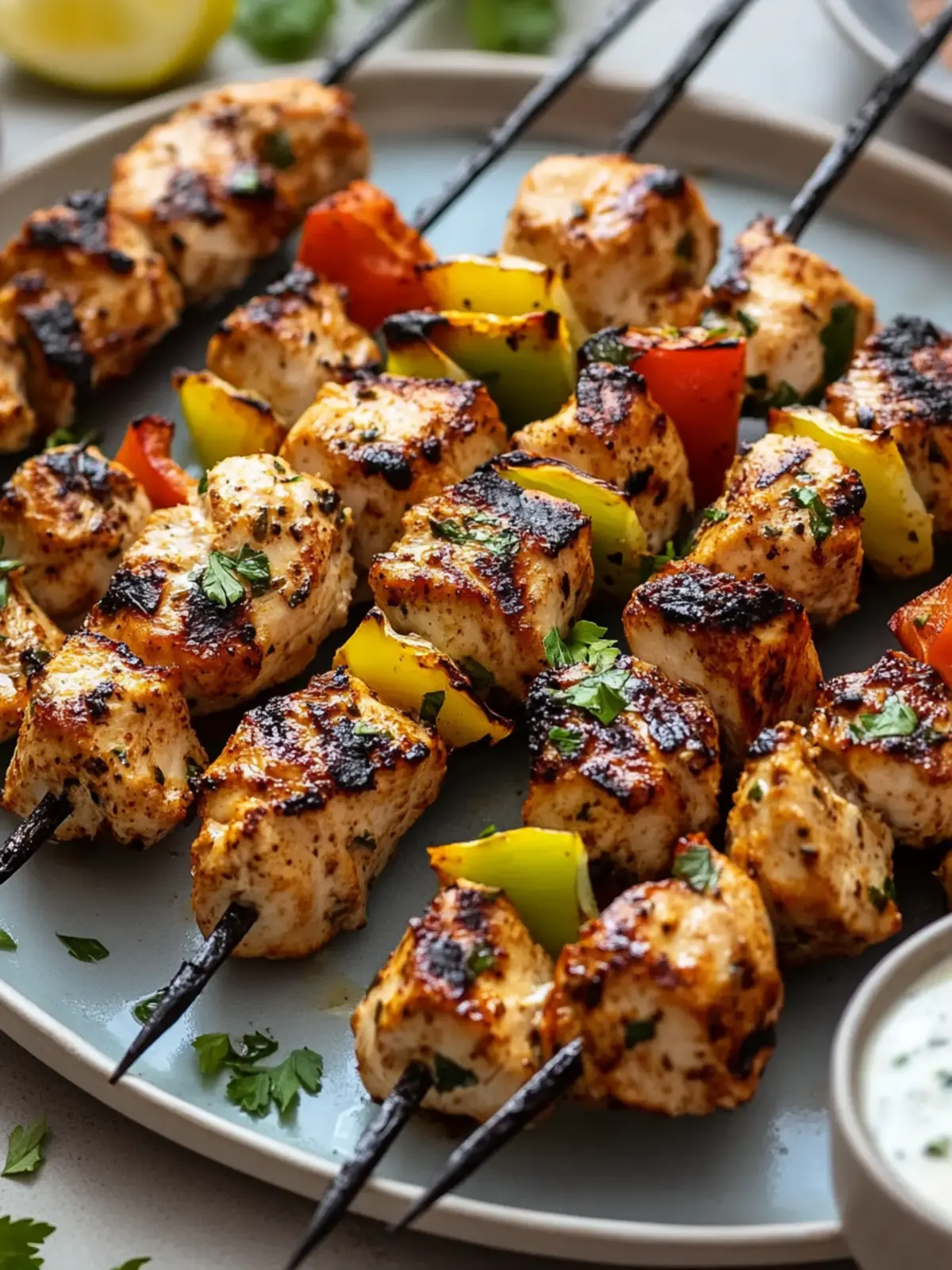Juicy Chicken Kebabs with Minty Yogurt Marinade Delight 2 Chicken Kebabs
