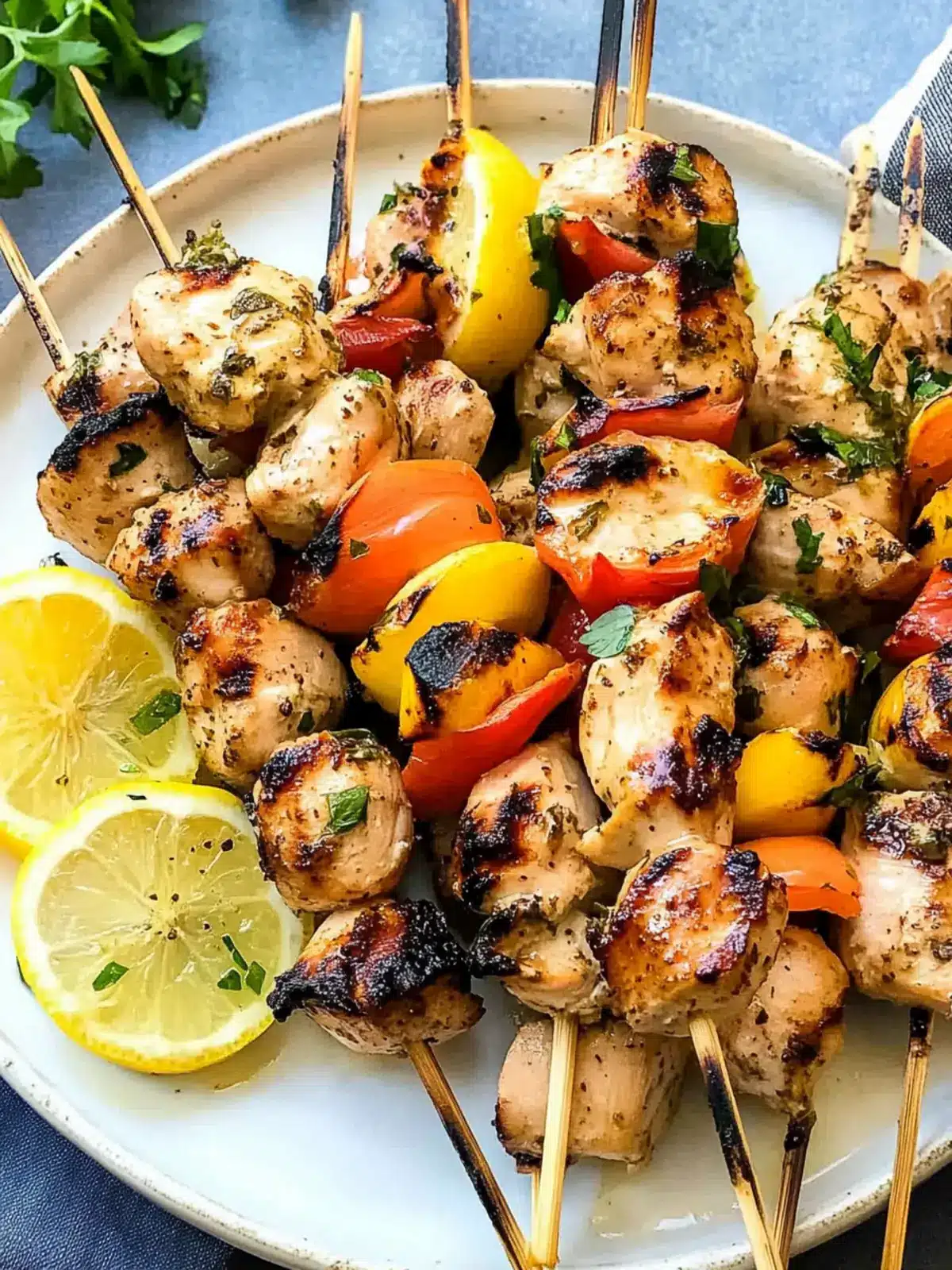 Savory Grilled Greek Lemon Chicken Kabobs for Easy Entertaining 3 Grilled Greek Lemon Chicken Kabobs